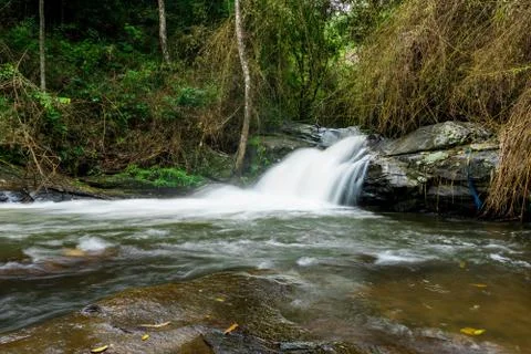 Pha Dok Xu waterfall at Doi Inthanon National park in Chiang Mai Thailand Foto stock