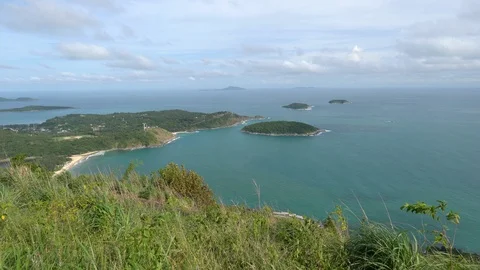 Pha hin dum sea landscape view cliff Phuket Thailand Stock Footage 91266340