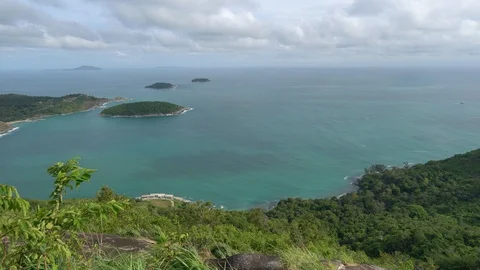 Pha hin dum sea landscape view cliff Phuket Thailand Stock Footage 91266962