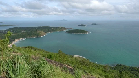 Pha hin dum sea landscape view cliff Phuket Thailand Stock Footage 91276583