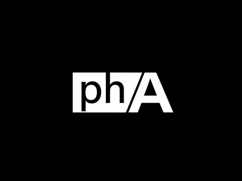 PHA Logo and Graphics design vector art, Icons isolated on black background Illustrazione stock