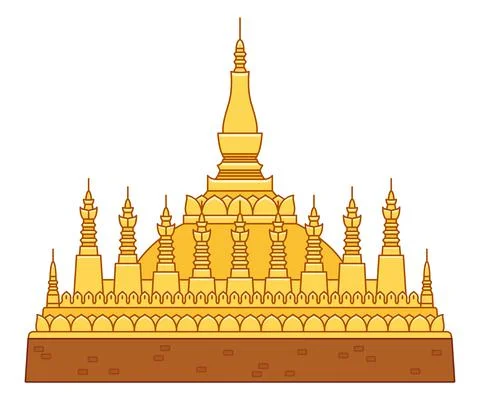 Pha That Luang Laos Stock Illustration