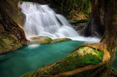 Pha Tad Waterfall. Stock Photos