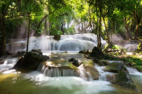 Pha Tad Waterfall. Stock Photos