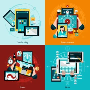Phablet And Tablet Icons Set Ilustración de archivo