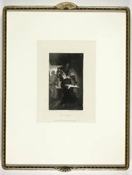 Phaeton Pattern Frame 1907 1908 England. Etching in black on ivory laid pa... Stock Photos