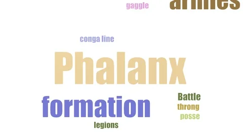 Phalanx Word Cloud Animated Isolated On White Stock Footage 103658808