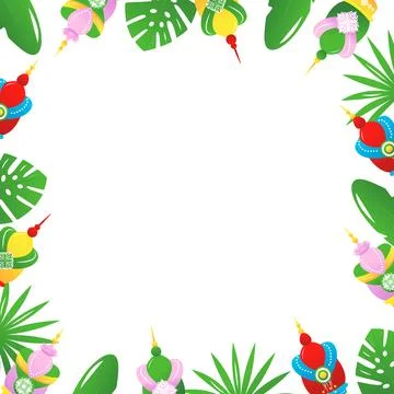 Phan Phum Thong vector cartoon frame Stock Illustration