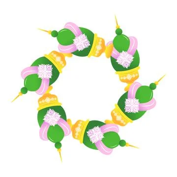 Phan Phum Thong vector cartoon frame Stock Illustration