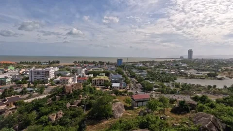 Phan Rang city cityscape view from a hill Stock Footage 241706547