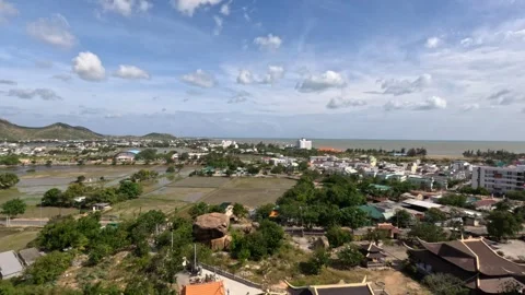 Phan Rang city cityscape view from a hill Stock Footage 241706566