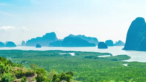 Phang-Nga bay from Viewpoint Video stock 304741319