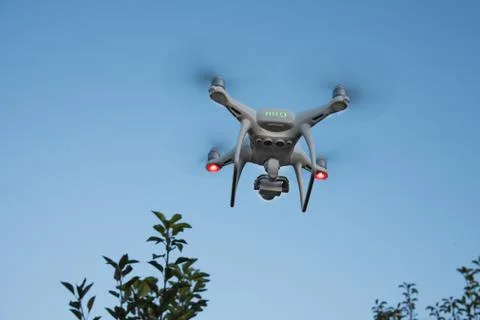 Phantom 4 advanced flying in the sky Stock Photos