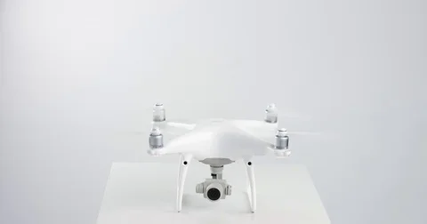 Phantom 4 drone preparing to fly Stock Footage 76995365