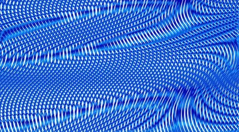 Phantom blue. Abstract wavy linear backgraund optical illusion. Stock Illustration