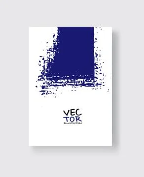 Phantom Blue ink brush stroke on white background. Minimalistic style. Stock Illustration