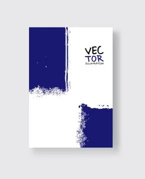 Phantom Blue ink brush stroke on white background. Minimalistic style. Stock Illustration
