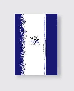 Phantom Blue ink brush stroke on white background. Minimalistic style. Stock Illustration