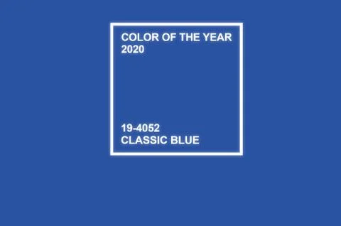 Phantom classic blue color sample with frame and color index Stock Photos