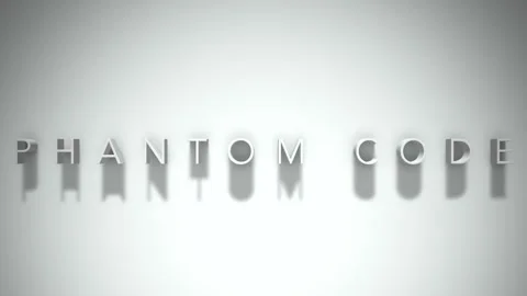 Phantom code 3D title animation white text on a white background Stock Footage 299425854