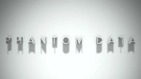 Phantom data 3D title animation white text on a white background Stock Footage 299823714