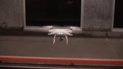 Phantom Drone Lands On Concrete Stock Footage 87896392