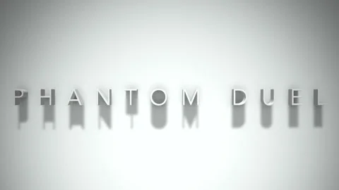 Phantom duel 3D title animation white text on a white background Stock Footage 298374849