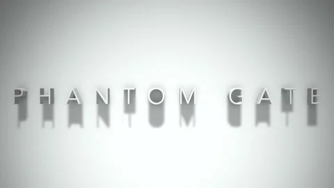 Phantom gate 3D title animation white text on a white background Stock Footage 298374864
