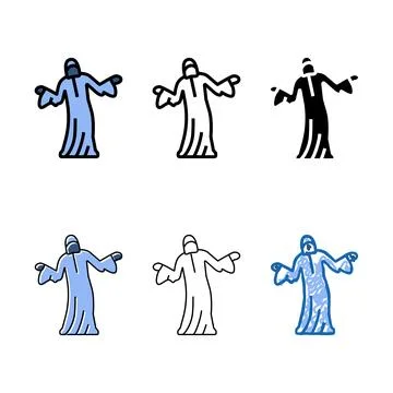 Phantom ghost color icon vector series Illustrazione stock