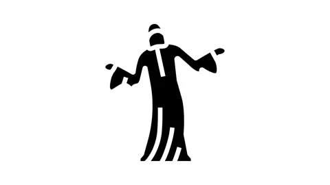 Phantom ghost glyph icon animation Stock Footage 326159271