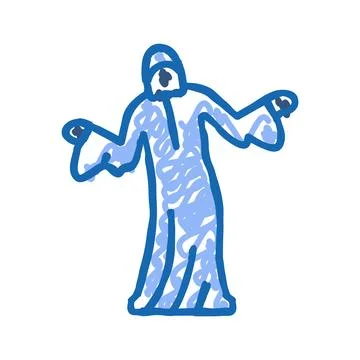 Phantom ghost icon doodle illustration Stock Illustration
