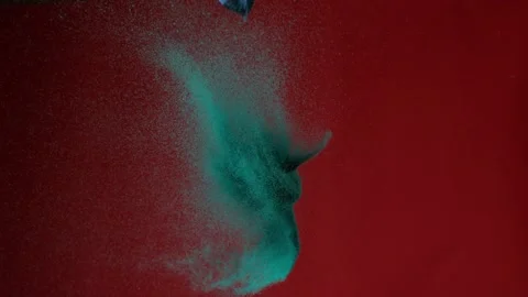 Phantom high speed shooting sand ball bursts slowmotion Stock Footage 164253402