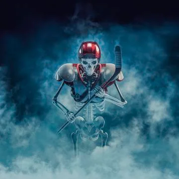 The phantom hockey player Illustrazione stock