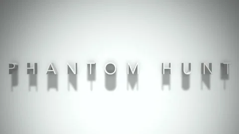 Phantom hunt 3D title animation white text on a white background Stock Footage 298374881