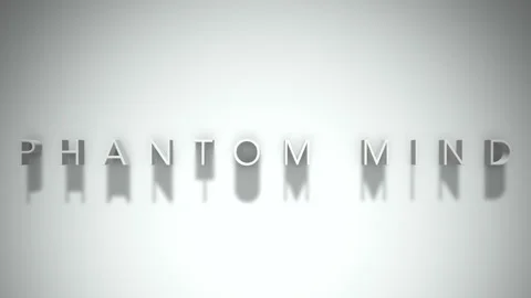 Phantom mind 3D title animation white text on a white background Stock-Footage 299425869