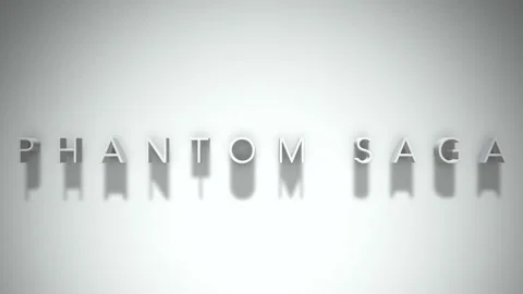 Phantom saga 3D title animation white text on a white background Stock Footage 298374879