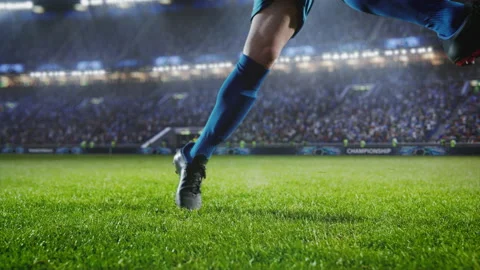 PHANTOM Soccer Player Doing Penalty Kick Slow Motion Stock Footage 234180471