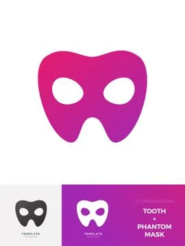 Phantom tooth logo with combination description Stock Illustration