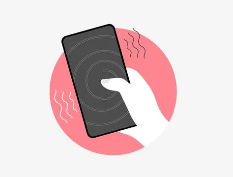 Phantom vibration syndrome concept with phantom notification anxiety, smartphone Stock Illustration