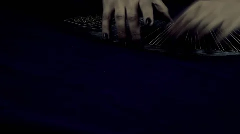 Phantom Woman Hand Looking For Future with Tarot Cards Vídeo Stock 44751980