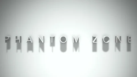 Phantom zone 3D title animation white text on a white background Stock Footage 298374516