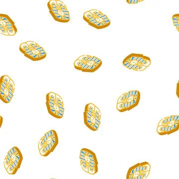 Pharaoh egypt king isometric icon seamless pattern Stock Illustration