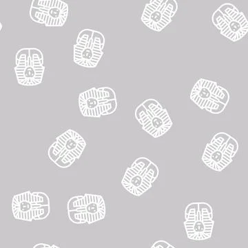 Pharaoh egypt king line vector seamless pattern Stock Illustration