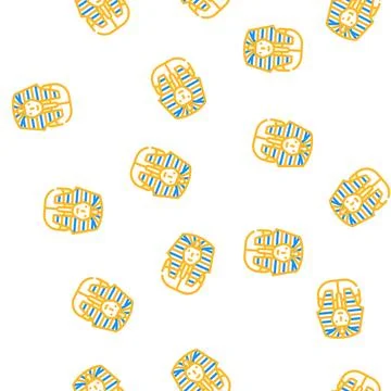 Pharaoh egypt king vector seamless pattern Stock Illustration