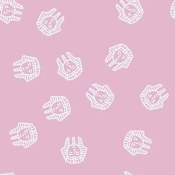 Pharaoh egypt line seamless pattern Ilustración de archivo