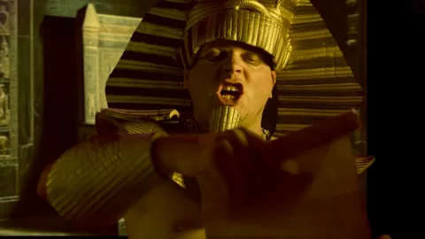 Pharaoh of Egypt The man in the suit Ancient Egyptian pharaoh Stock Footage 327474218