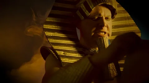 Pharaoh of Egypt The man in the suit Ancient Egyptian pharaoh Stock Footage 327474241
