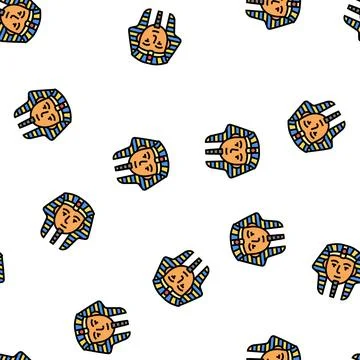 Pharaoh egypt vector seamless pattern Stock Illustration