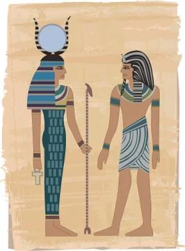 Pharaoh figures Stock Illustration