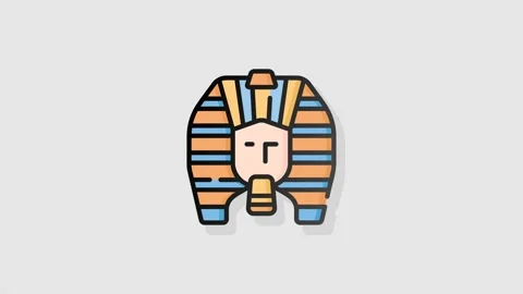Pharaoh icon animation alpha Stock Footage 158130361